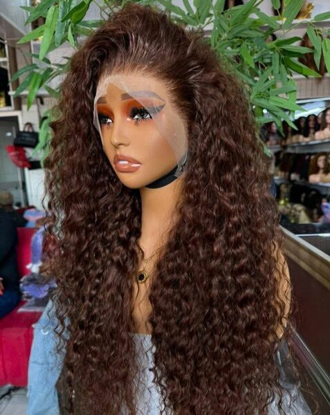 Perruque frisée marron et noir