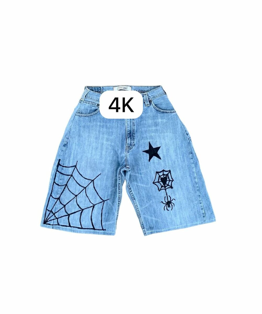 Shorts en Jean Style Graphique