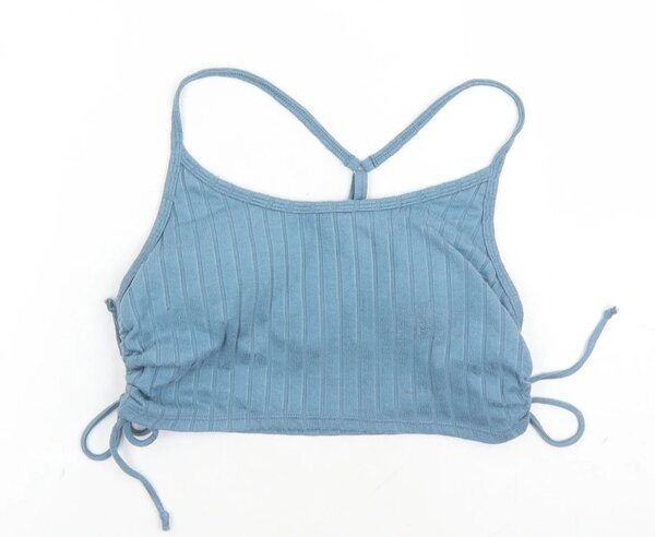 Crop top bleu ciel à bretelles fines