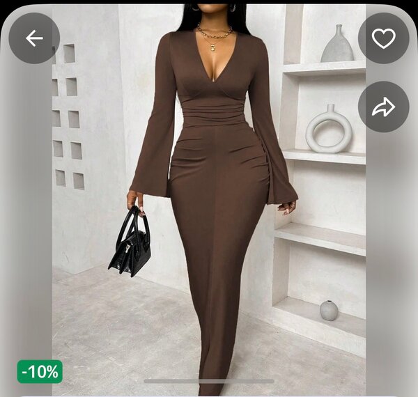 Robe marron femme chic