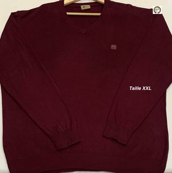 Pull bordeaux XXL homme