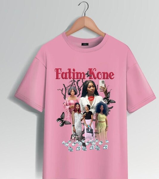 T-shirt femme Fatim-Kone rose