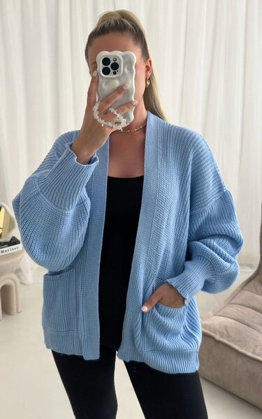 Cardigan bleu femme confortable