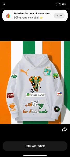 Sweat à capuche Côte d'Ivoire