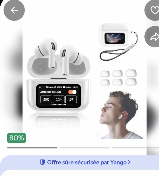 Écouteurs Bluetooth ANC Sans Fil