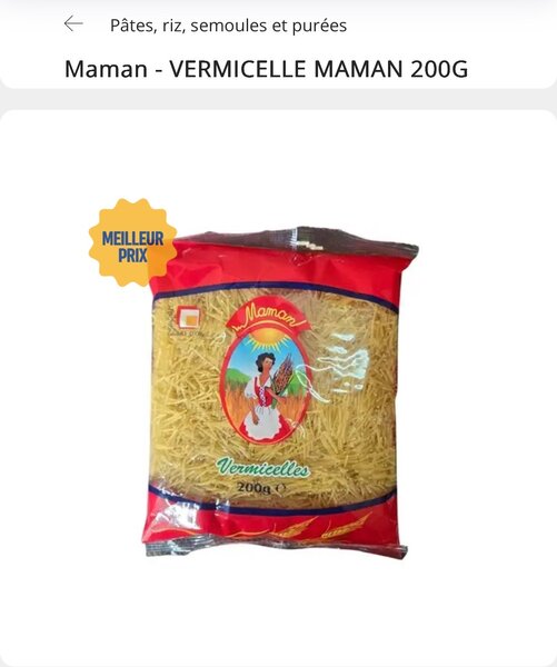Vermicelle coquillettes maman