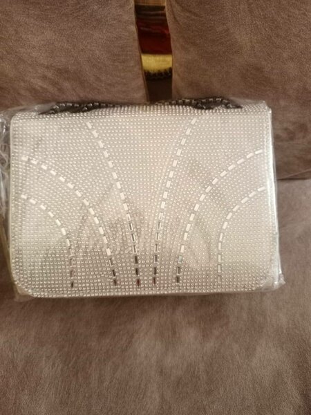 Sac à main blanc en strass pour femmes