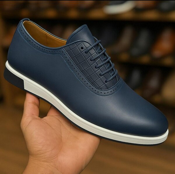Chaussures homme bleu marine en cuir
