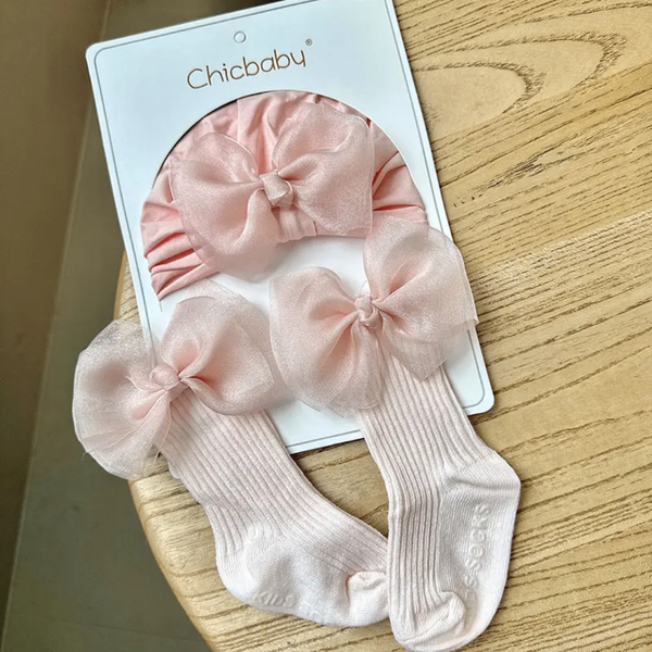 Bonnet+ chaussettes bébé 0-12M