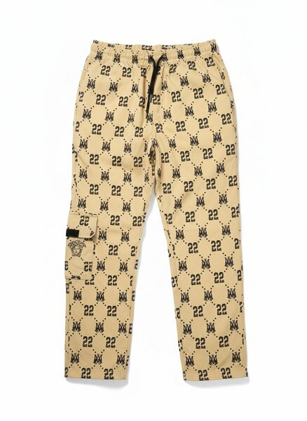 Pantalon cargo imprimé beige