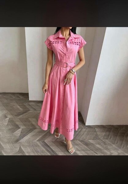 Robe longue rose élégante