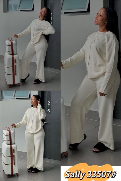 Sally 33507# - Ensemble survêtement blanc pour femme