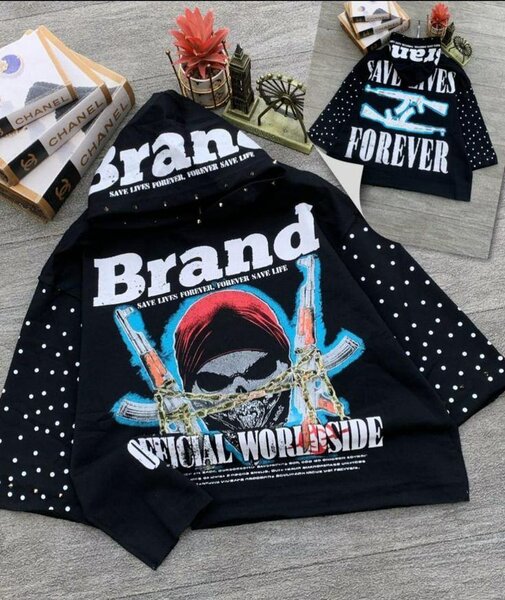 T-shirt noir pour homme, motif pirate et lettrage