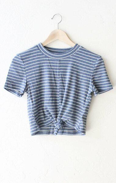 T-shirt rayé à nœud femme