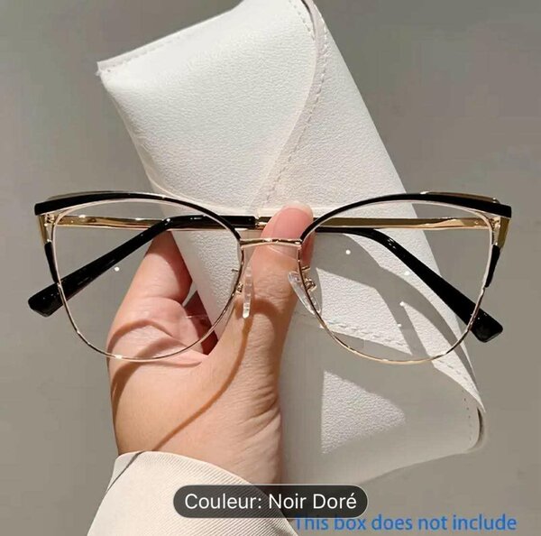 Lunettes Cat Eye Noir Doré
