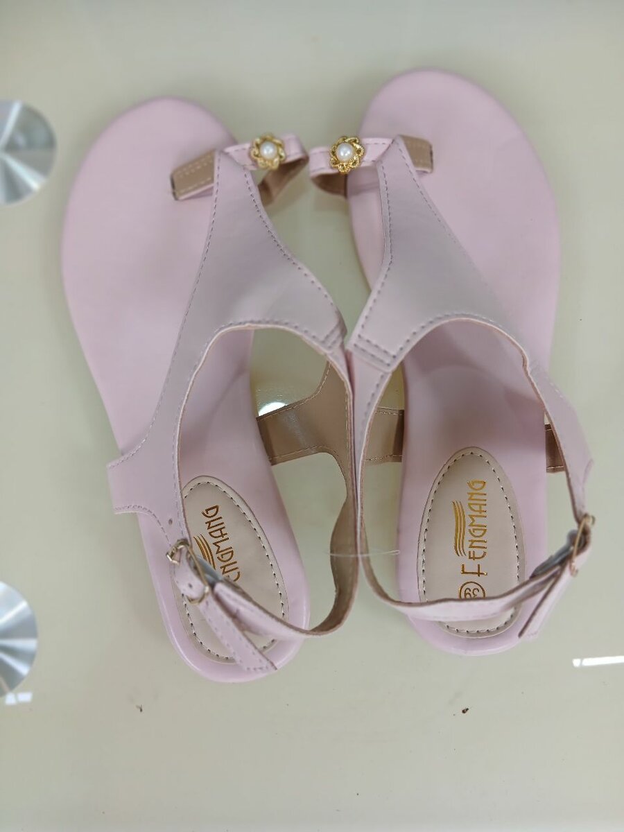 Pink Leather Sandals for Women