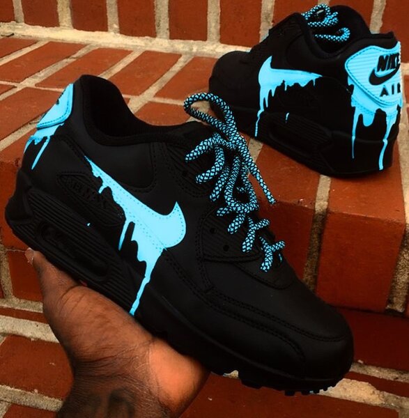 Chaussures Nike Air Max 90 noir bleu