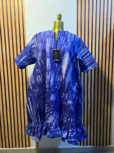 Robe mi-longue bohème bleue