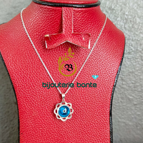 Collier Pendentif Oeil Bleu