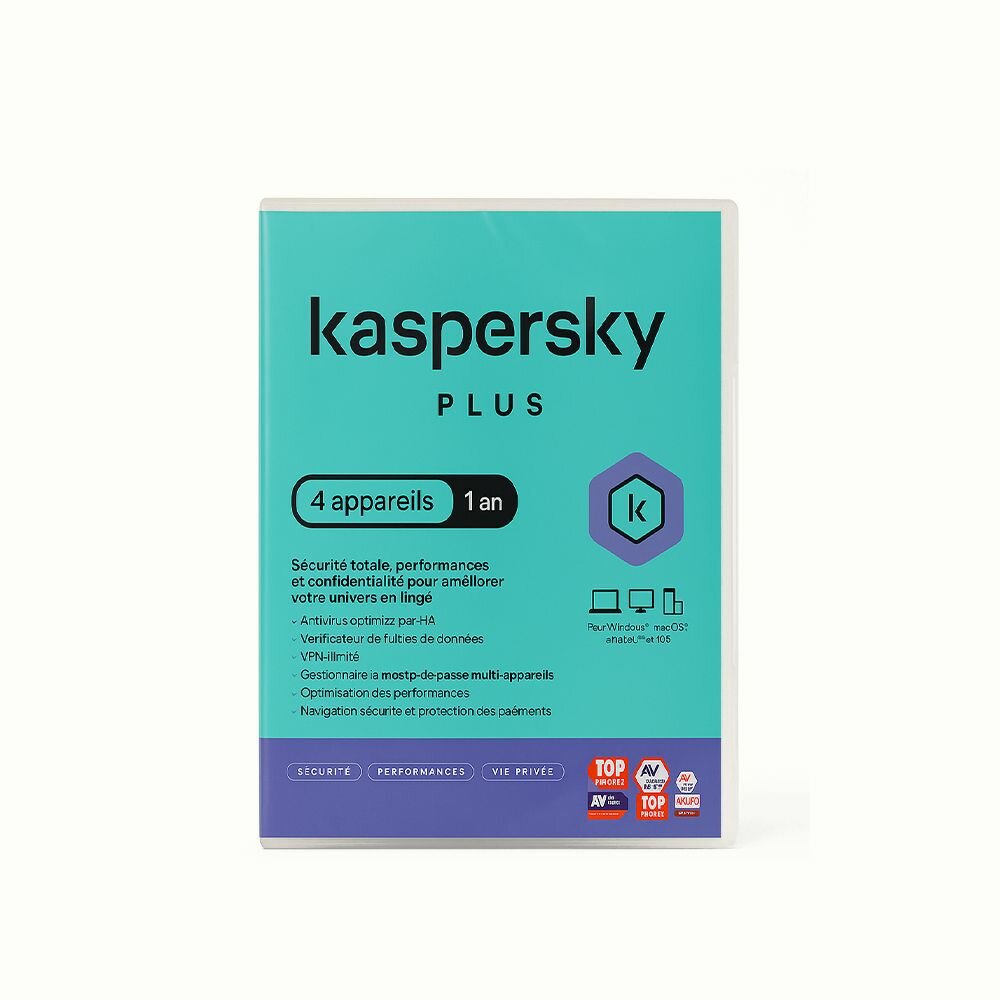 Kaspersky Plus 4 appareils 1 an