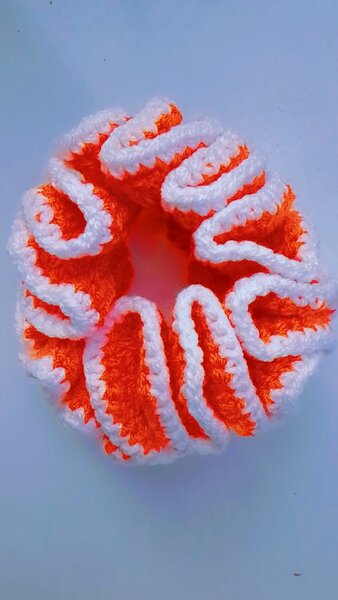 Chouchou crochet bicolore