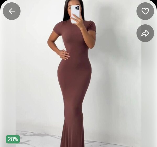 Robe longue marron femme
