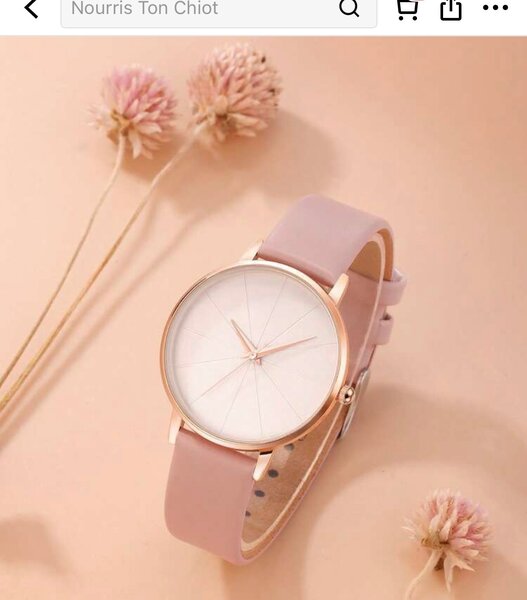 Montre Femme Luxe Rose en Cuir