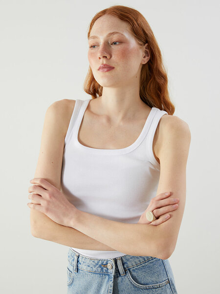 Débardeur blanc femme