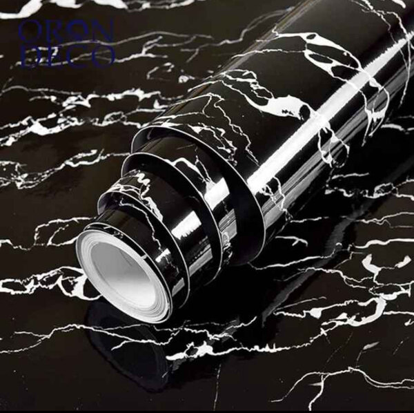 Papier peint adhésif marbre noir