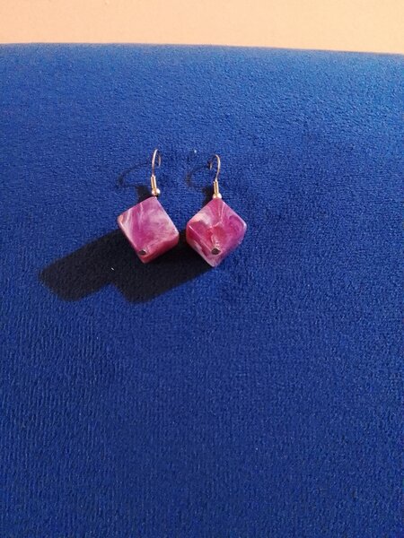 Boucles d'oreilles diamant rose