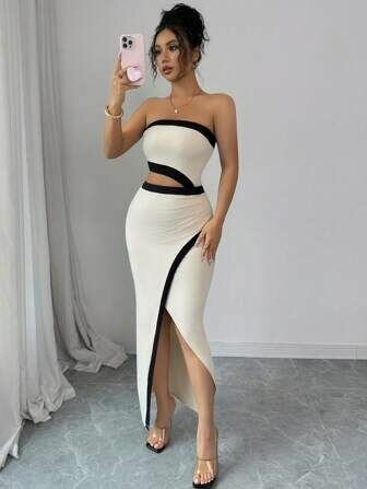 Robe élégante bicolore