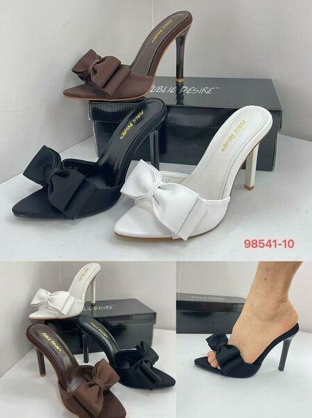 Mules à talons avec nœud