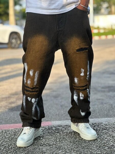 Jeans décontractés graffiti
