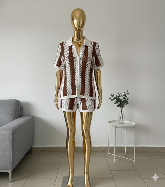 Ensemble mailles rayé chic