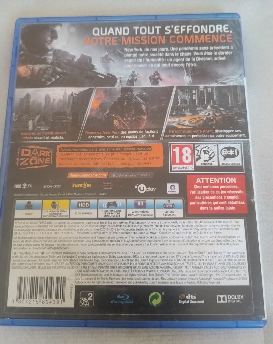 Jeu PS4 The Division