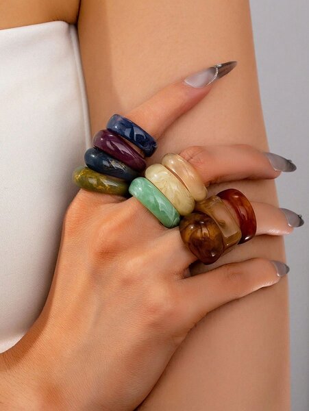 Bagues en Résine Colorées