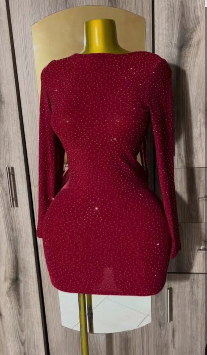 Robe Rouge Pailletée Glamour