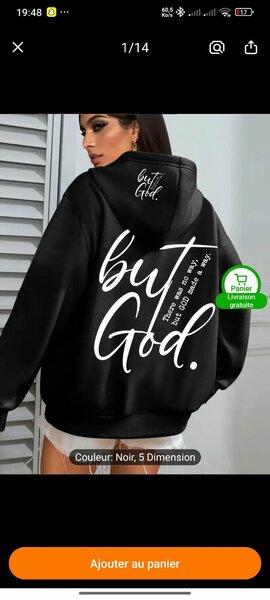 Hoodie "But God" Noir