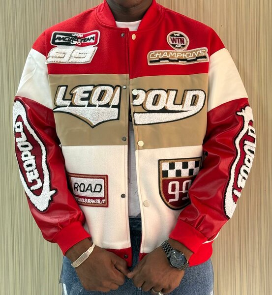 Veste de moto en cuir pour homme