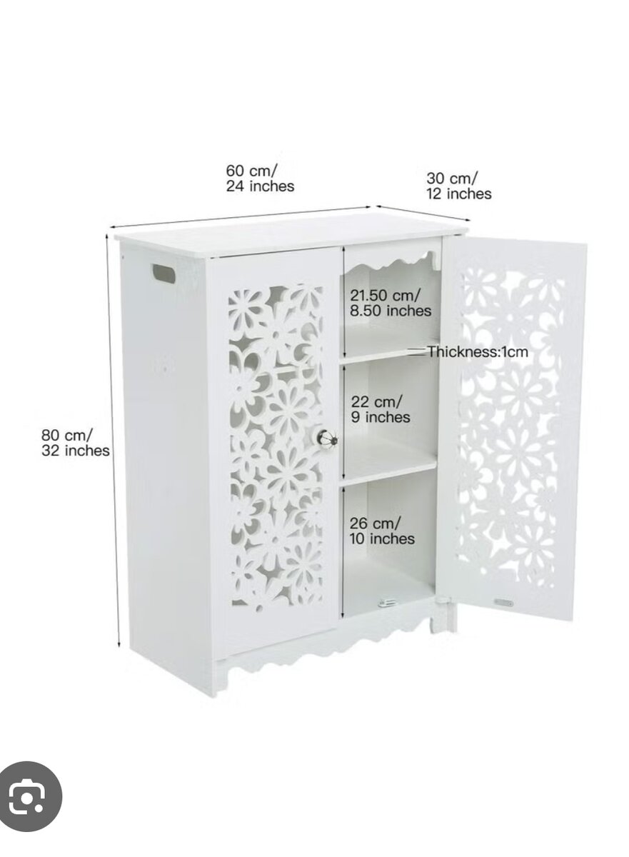 Armoire de rangement à motifs floraux
