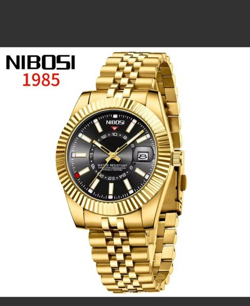 Montre NIBOSI 1985 en Acier Doré