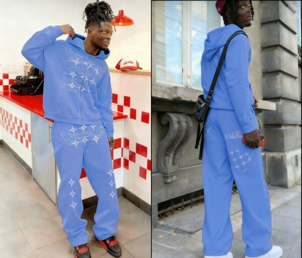 Ensemble survêtement bleu pour homme