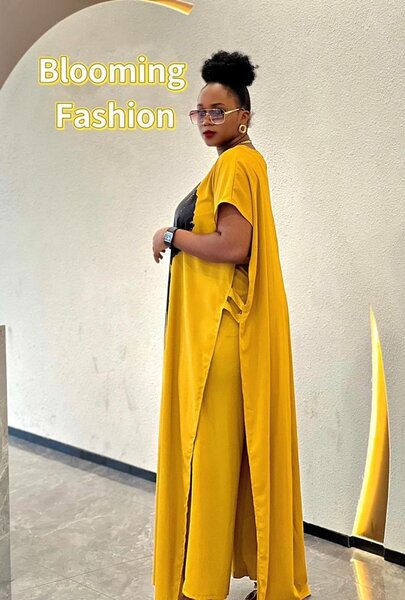 Robe Longue avec Motif Afro