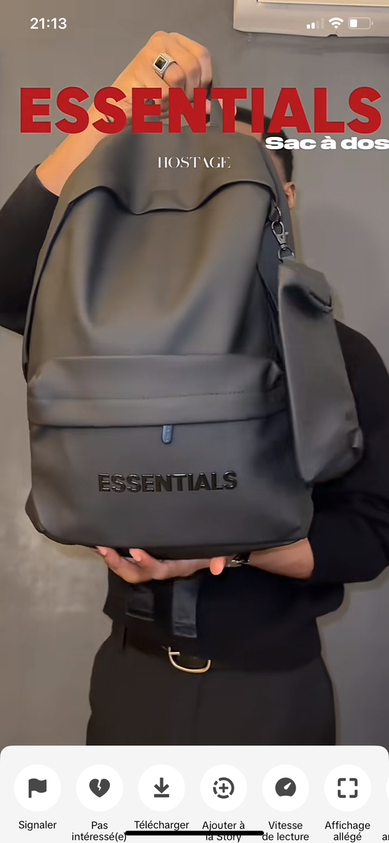 Sac à dos Essentials Hostage noir