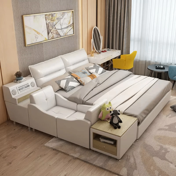 Lit design moderne avec rangement intégré