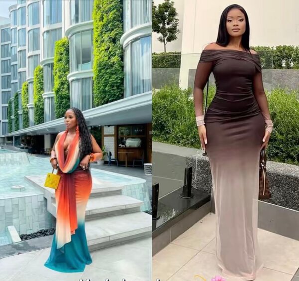 Robe longue dégradée élégante