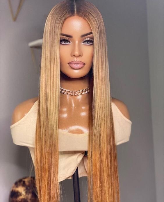 Perruque droite en cheveux humains