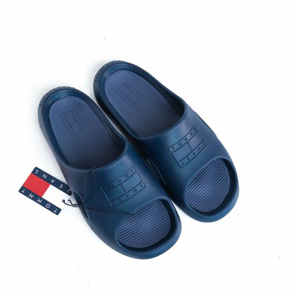 Mules bleu marine en caoutchouc Tommy Hilfiger