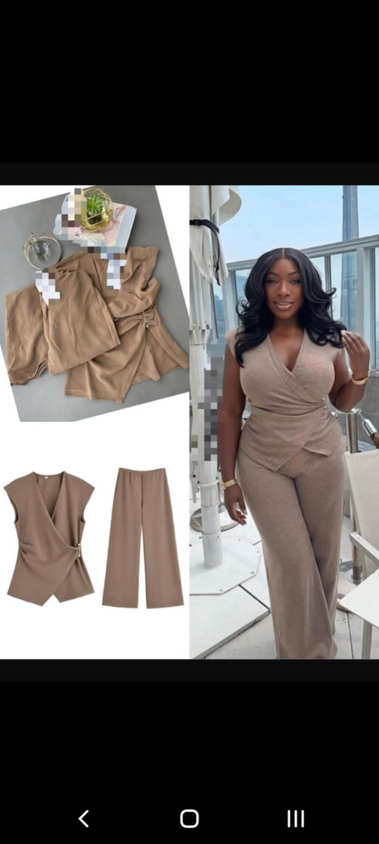 Ensemble élégant beige femme