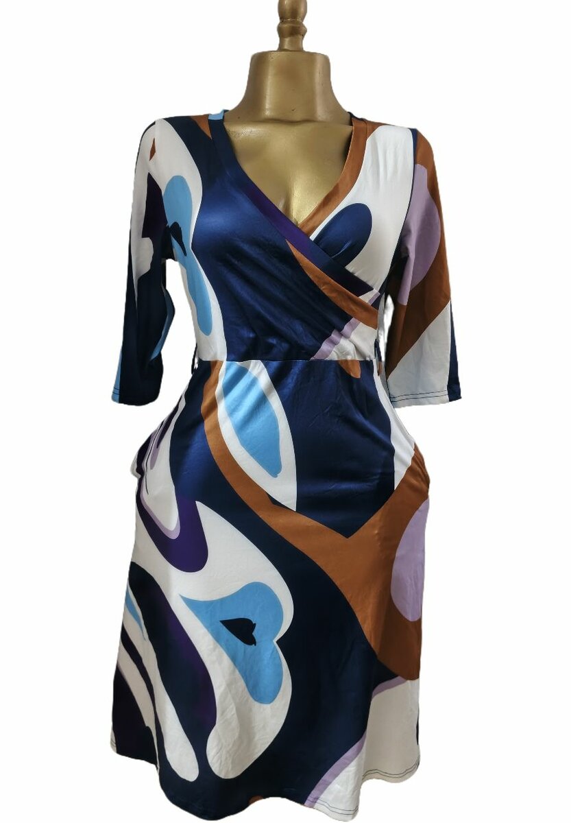 Robe mi-longue imprimée bohème